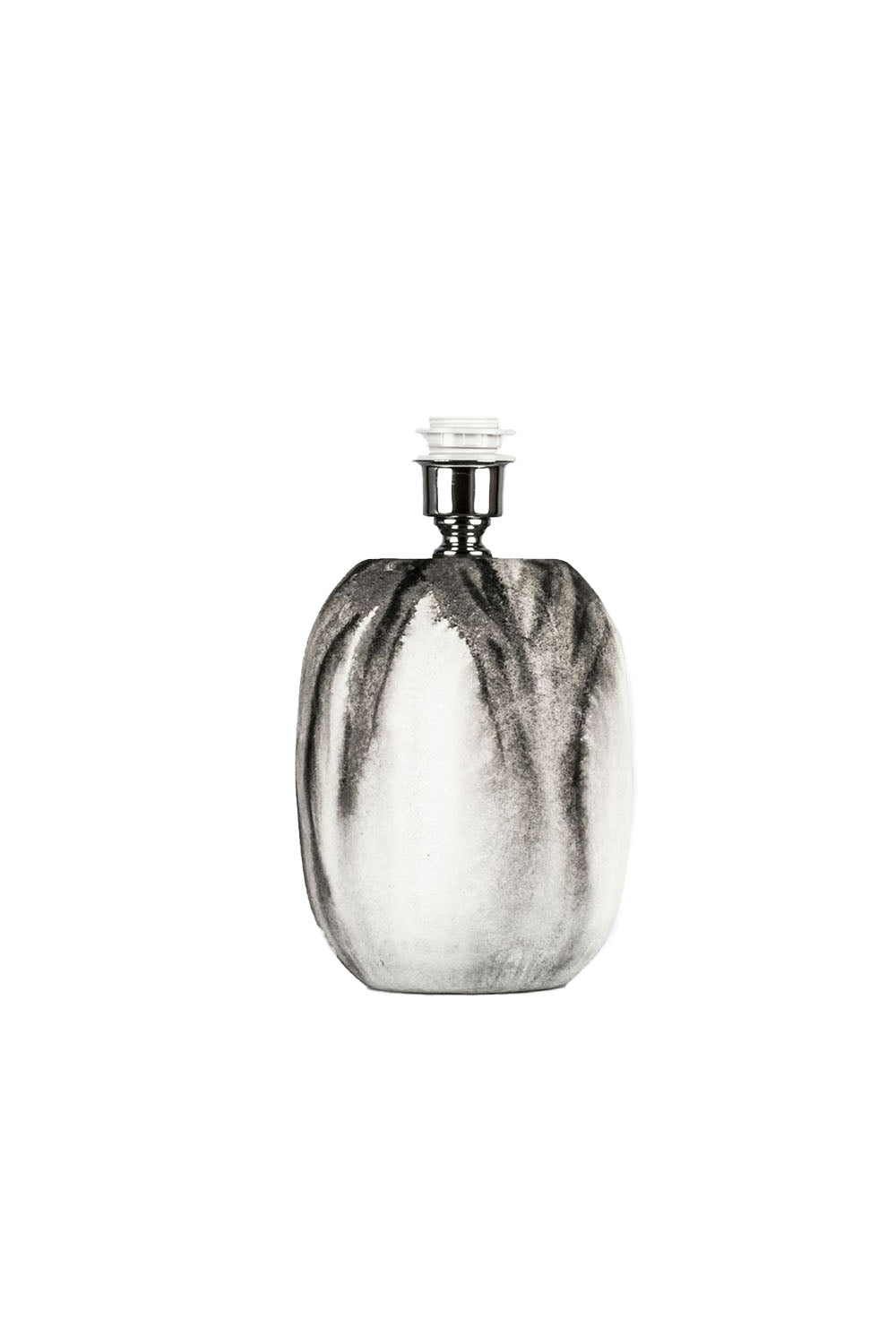 Moena Studio-Beyaz/Siyah Batik Desen Adrien Seramik Abajur - Siyah Başlık-Abajur-3-Milagron.com