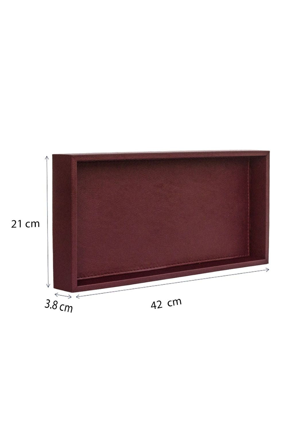 Büyük Boy Bordo Suni Deri Tepsi - 3