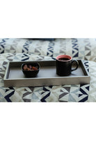 Büyük Boy Bronz Yaldızlı Suni Deri Tepsi - 2