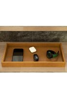 Büyük Boy Hardal Suni Deri Tepsi - 3