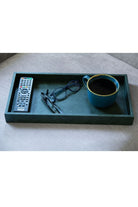 Büyük Boy Koyu Yeşil Suni Deri Tepsi - 0