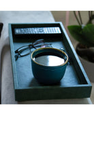 Büyük Boy Koyu Yeşil Suni Deri Tepsi - 3