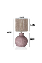 Moena Studio-Candy Pembe Renk Seramik Abajur Kordon Başlıklı-Abajur-2-Milagron.com