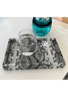 Dekoratif  Küçük  Boy Yılan Desenli Suni Deri Tepsi - 3