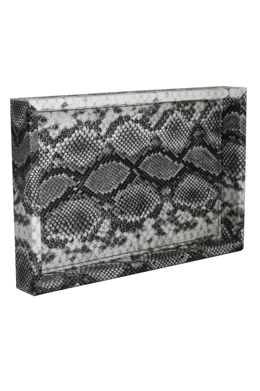 Dekoratif  Orta Boy Yılan Desenli Suni Deri Tepsi - 1