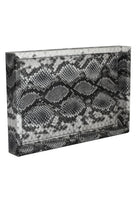 Dekoratif  Orta Boy Yılan Desenli Suni Deri Tepsi - 1