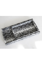 Dekoratif  Orta Boy Yılan Desenli Suni Deri Tepsi - 4