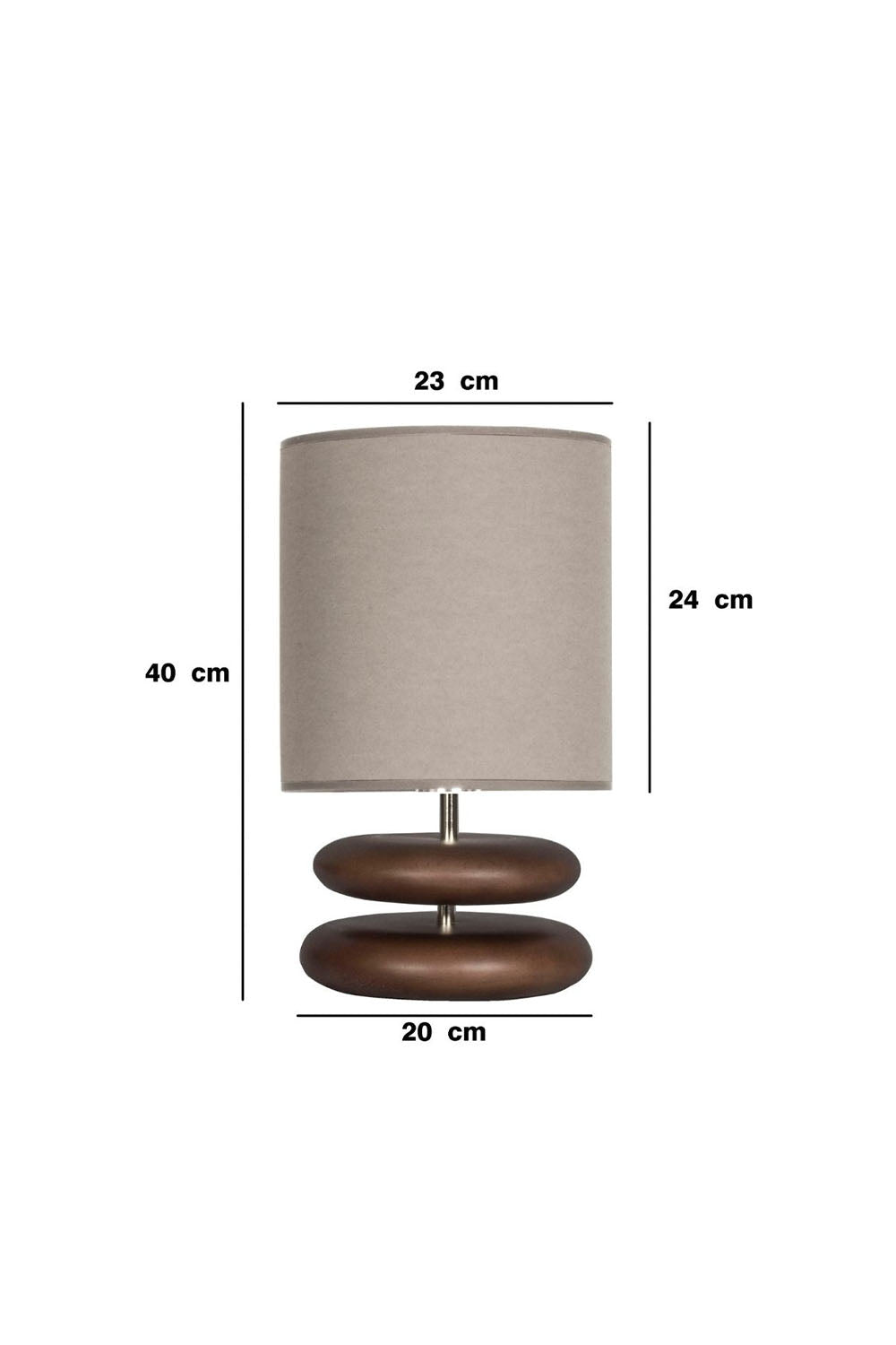 Moena Studio-El Yapımı Modern Ahşap Masa Lambası – Bej Şapka & Kızıl Kahve Gövde-Abajur-2-Milagron.com