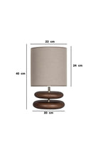 Moena Studio-El Yapımı Modern Ahşap Masa Lambası – Bej Şapka & Kızıl Kahve Gövde-Abajur-2-Milagron.com