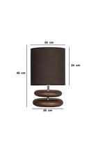 Moena Studio-El Yapımı Modern Ahşap Masa Lambası – Kahve Şapka & Kızıl Kahve Gövde-Abajur-2-Milagron.com