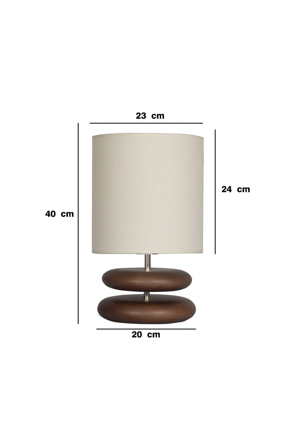Moena Studio-El Yapımı Modern Ahşap Masa Lambası – Krem Şapka & Kızıl Kahve Gövde-Abajur-2-Milagron.com