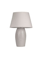 Moena Studio-El Yapımı Modern Barcelona Abajur – Krem Seramik Yüz Formlu, Krem Başlıklı Tasarım-Abajur-1-Milagron.com