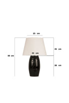 Moena Studio-El Yapımı Modern Barcelona Abajur – Siyah Seramik Yüz Formlu, Krem Başlıklı Tasarım-Abajur-5-Milagron.com