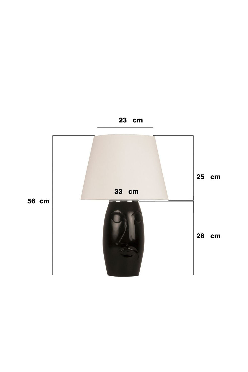 Moena Studio-El Yapımı Modern Barcelona Abajur – Siyah Seramik Yüz Formlu, Siyah Başlıklı Tasarım-Abajur-2-Milagron.com