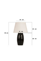 Moena Studio-El Yapımı Modern Barcelona Abajur – Siyah Seramik Yüz Formlu, Siyah Başlıklı Tasarım-Abajur-2-Milagron.com