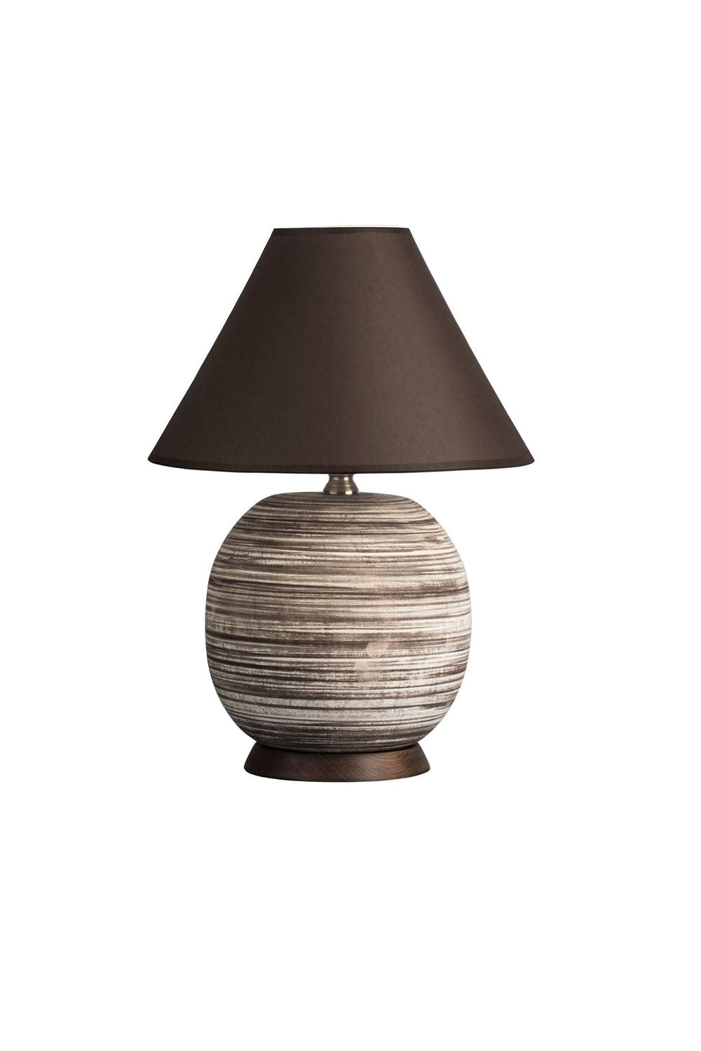 Moena Studio-Kahire Serisi Kahve Tonlarında Çizgili Seramik Abajur Kahve Başlık-Abajur-1-Milagron.com