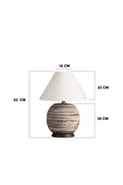 Moena Studio-Kahire Serisi Kahve Tonlarında Çizgili Seramik Abajur Krem Başlık-Abajur-2-Milagron.com