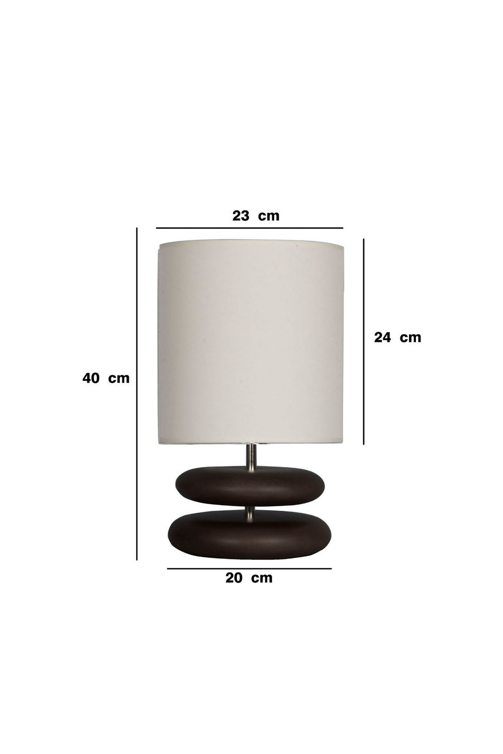 Moena Studio-Koyu Ceviz Ahşap Gövdeli Masa Lambası – Krem Kumaş Şapkalı, Modern El Yapımı Tasarım-Abajur-4-Milagron.com