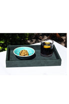 Küçük  Boy Koyu Yeşil Suni Deri Tepsi - 3