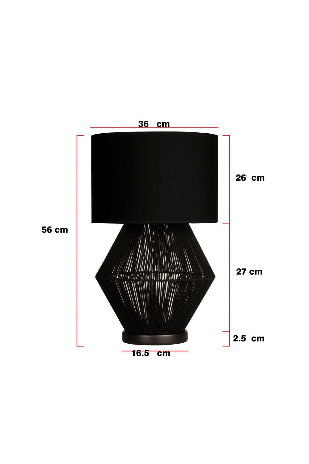 Moena Studio-Luna Noir Abajur – Siyah Modern Tel Gövdeli, Krem Kumaş Şapkalı Abajur-Abajur-4-Milagron.com