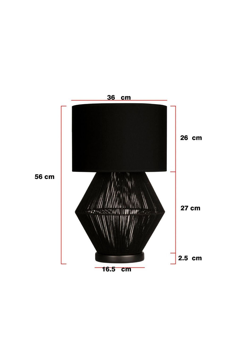 Moena Studio-Luna Noir Abajur – Siyah Modern Tel Gövdeli, Siyah Kumaş Şapkalı Abajur-Abajur-5-Milagron.com