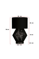 Moena Studio-Luna Noir Abajur – Siyah Modern Tel Gövdeli, Siyah Kumaş Şapkalı Abajur-Abajur-5-Milagron.com