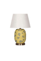 Moena Studio-Modern Marakesh Seramik Abajur– Sarı Üzerine Yeşil Desenli El Yapımı Tasarım-Abajur-1-Milagron.com