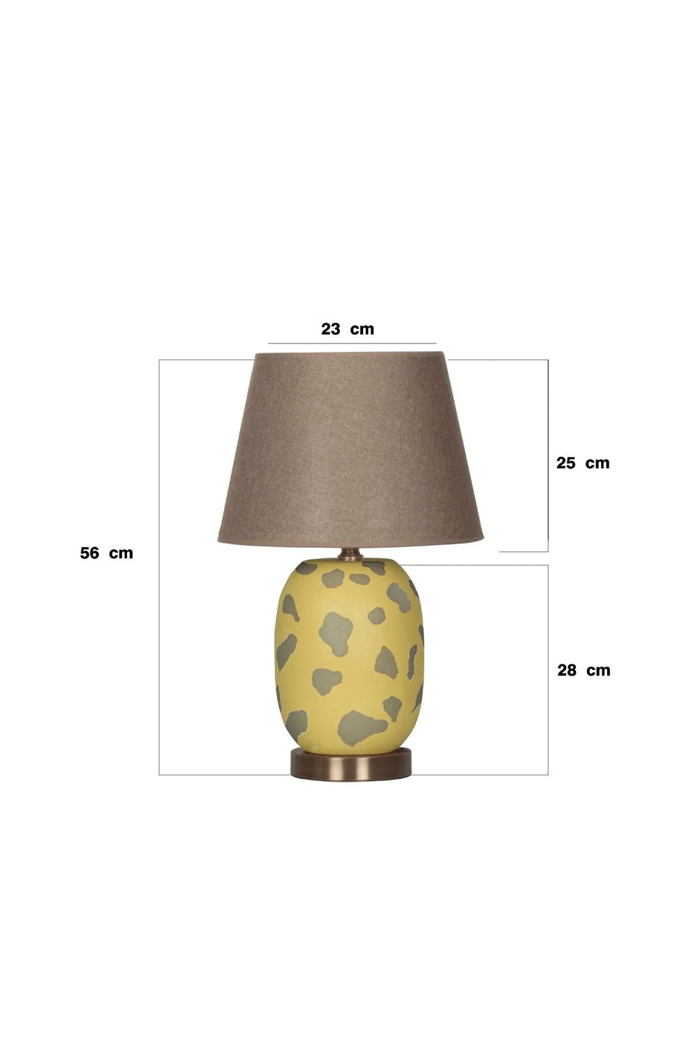 Moena Studio-Modern Marakesh Seramik Abajur– Sarı Üzerine Yeşil Desenli El Yapımı Tasarım-Abajur-3-Milagron.com