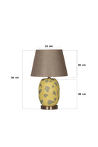 Moena Studio-Modern Marakesh Seramik Abajur– Sarı Üzerine Yeşil Desenli El Yapımı Tasarım-Abajur-3-Milagron.com