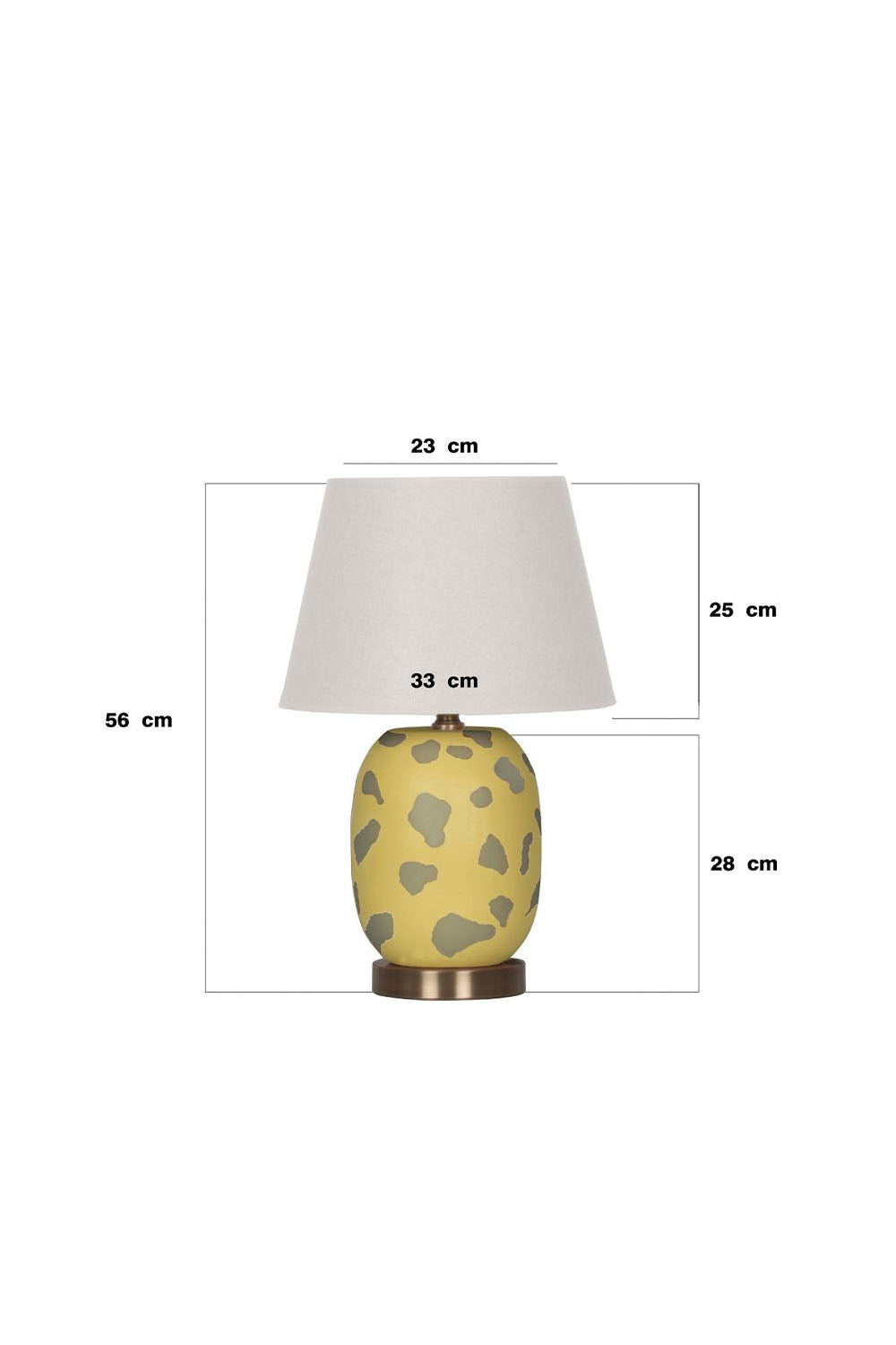 Moena Studio-Modern Marakesh Seramik Abajur– Sarı Üzerine Yeşil Desenli El Yapımı Tasarım-Abajur-4-Milagron.com