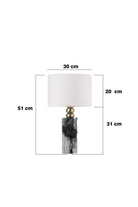 Moena Studio-Modern Tasarım Siyah/ Beyaz Mermer Abajur – Krem Başlık-Abajur-3-Milagron.com