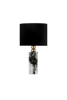 Moena Studio-Modern Tasarım Siyah/ Beyaz Mermer Abajur – Siyah Başlık-Abajur-1-Milagron.com