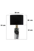 Modern Tasarım Siyah/ Beyaz  Mermer Abajur – Siyah Başlık - 1