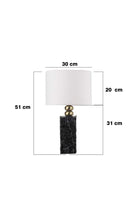 Moena Studio-Modern Tasarım Siyah Mermer Abajur – Krem Başlık-Abajur-3-Milagron.com