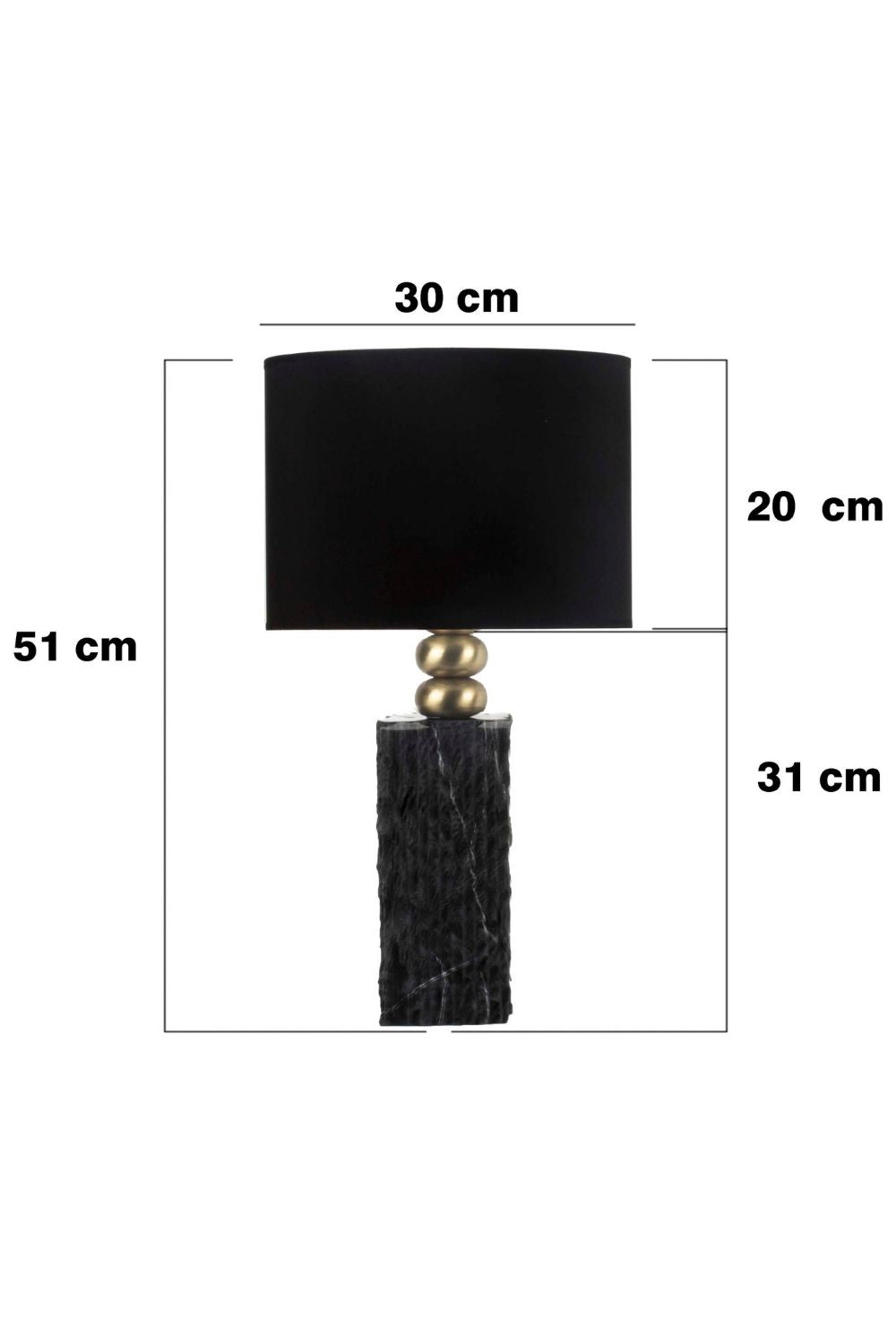 Modern Tasarım Siyah Mermer Abajur – Siyah Başlık - 1