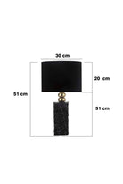 Moena Studio-Modern Tasarım Siyah Mermer Abajur – Siyah Başlık-Abajur-2-Milagron.com