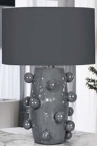 Moena Studio-Nova Gri Seramik El Yapımı Modern Abajur- Antrasit Başlıklı-Abajur-2-Milagron.com