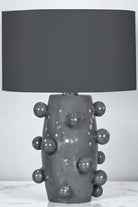 Moena Studio-Nova Gri Seramik El Yapımı Modern Abajur- Antrasit Başlıklı-Abajur-4-Milagron.com