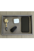 Orta Boy Bronz Yaldızlı Suni Deri Tepsi - 3