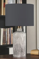 Moena Studio-Oslo Doğal Taş Görünümlü Seramik Abajur – Antrasit Başlık-Abajur-6-Milagron.com