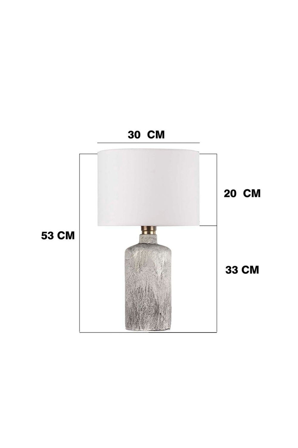 Moena Studio-Oslo Doğal Taş Görünümlü Seramik Abajur – Krem Başlık-Abajur-3-Milagron.com