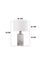 Moena Studio-Oslo Doğal Taş Görünümlü Seramik Abajur – Krem Başlık-Abajur-3-Milagron.com