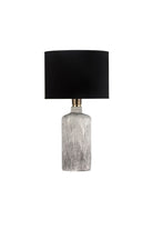 Moena Studio-Oslo Doğal Taş Görünümlü Seramik Abajur – Siyah Başlık-Abajur-1-Milagron.com