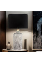 Oslo Doğal Taş Görünümlü Seramik Abajur – Siyah Başlık - 2