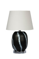 Siyah Beyaz Desenli Siyah Abajur – Krem   Başlık - 0