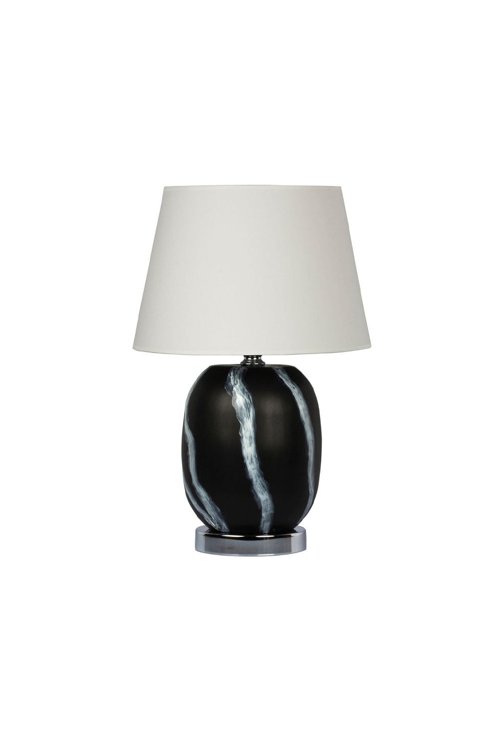 Moena Studio-Siyah Beyaz Desenli Siyah Abajur – Krem Başlık-Abajur-1-Milagron.com