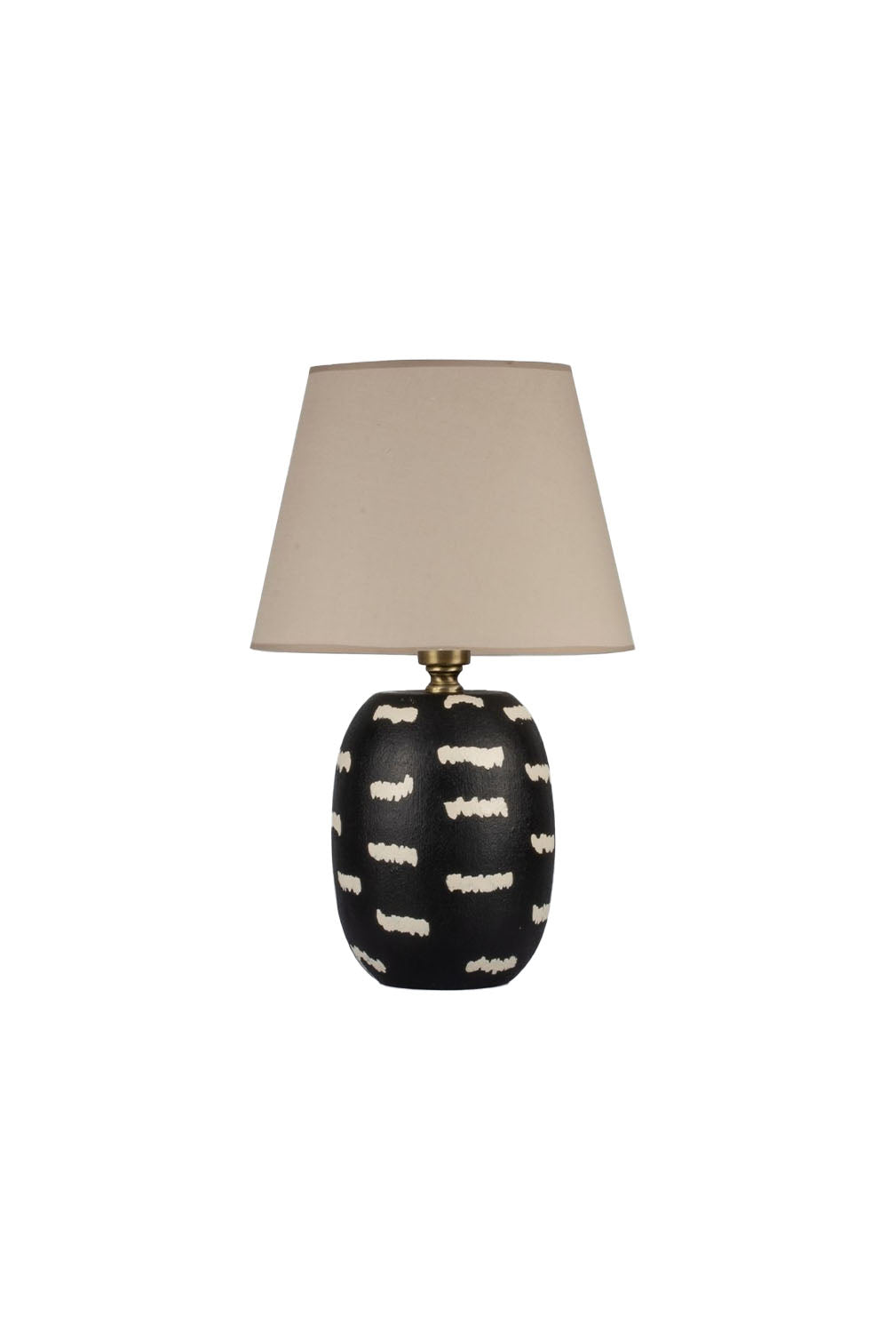 Moena Studio-Siyah Renk Dakota Seramik Abajur – Bej Başlık-Abajur-1-Milagron.com