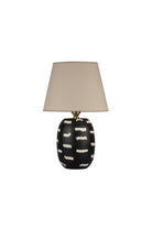 Moena Studio-Siyah Renk Dakota Seramik Abajur – Bej Başlık-Abajur-1-Milagron.com