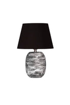 Moena Studio-Stonetouch Seramik Abajur – Siyah Şapkalı Doğal Doku-Abajur-1-Milagron.com