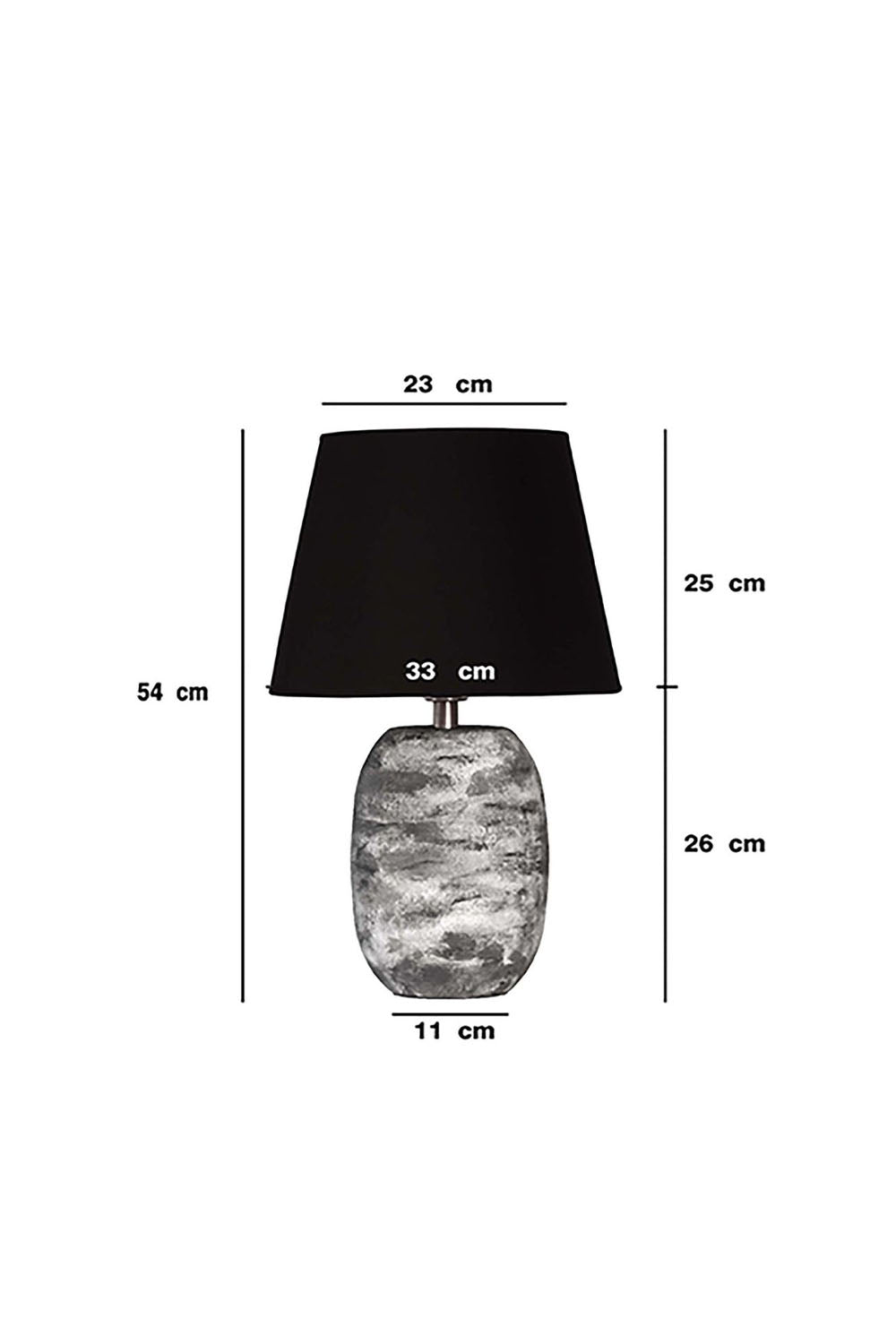 Moena Studio-Stonetouch Seramik Abajur – Siyah Şapkalı Doğal Doku-Abajur-4-Milagron.com